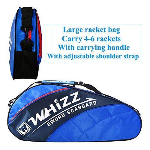 WHIZZ Graphite Badminton Racket Set, Upgraded Version with Grommet Strip (Sword Black+White)