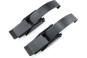 HJGarden 2pcs 304 Stainless Steel Draw Toggle Latch with Spring-Steel Hook, Spring Loaded Draw Toggle Latch Clamp Clip Black Hasp Latch Catch Clasp