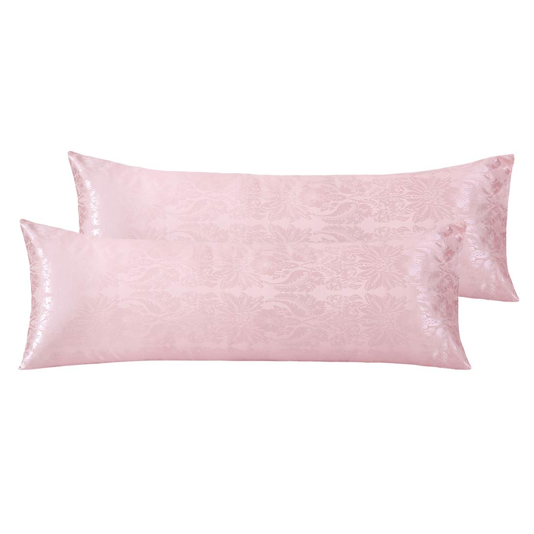 Amazon Com Homiest Floral Satin Body Pillow Cover Set Of 2 Pink