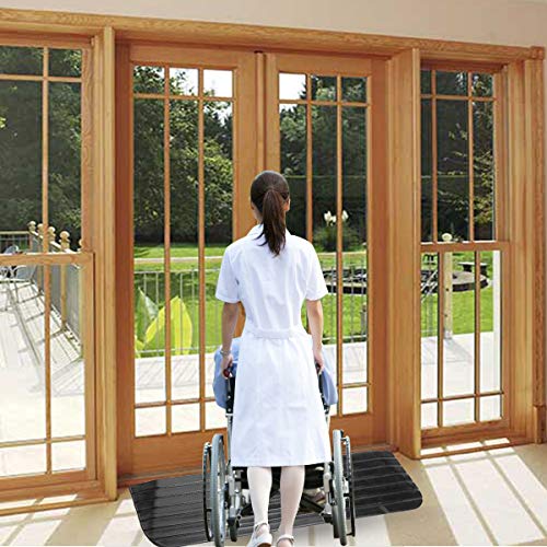 VEVOR Rubber Threshold Ramp, 4" Rise Threshold Ramp Doorway, 3 Channels