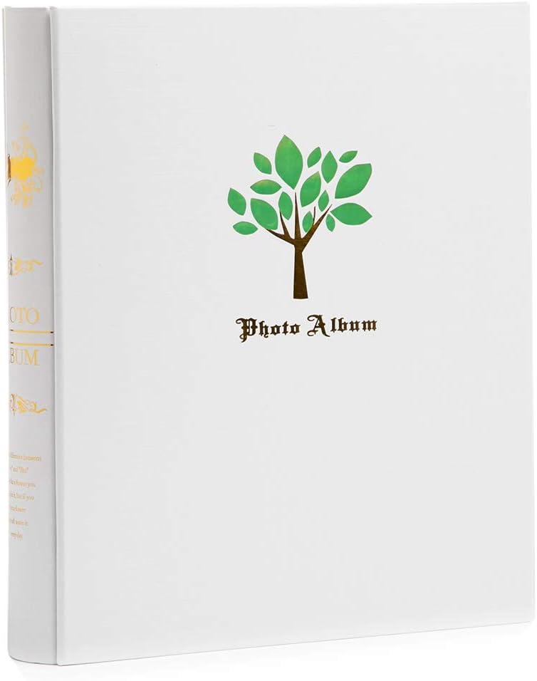 Edian Baby Photo Album 4x6 Inches Family Small Photo Albums Holds 200 Photos (9"x10", White)