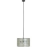 Creative Co-Op Capiz Shell Pendant Lamp, Black