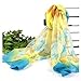 Bestpriceam Women Lady Chiffon Butterfly Print Neck Shawl Scarf Scarves Wrap Stole (Blue New)
