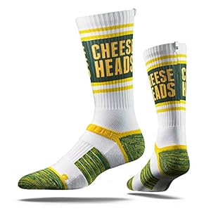Strideline Green Bay Packers Cheese Heads Adult Crew Socks 51V1qsh2duL