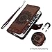 iPhone 6S 6 Wallet Case 4.7 inch, YOKIRIN PU Leather Henna Mandala 3D Relief Floral Embossed Folio Flip Full Protective Cover with Credit Card Holder Kickstand Magnetic Closure for iPhone 6 6S, Brown