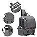 Plambag Canvas Sling Backpack Messenger Bag One Strap Travel Sport Crossbody Shoulder Bag Unisex, Grey