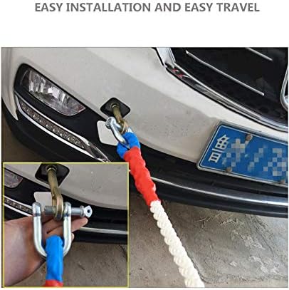 車牽引ロープ B08kdtv653 10m ホーム 汎用牽引ロープセット 緊急ロープ 高強度d字シャックルフック式 簡単取り付けけん引きロープ 車 用脱出ロープ 車 バイク Size 15 Tons B08kdtv653