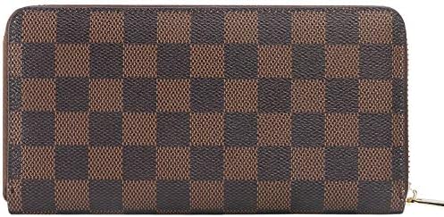 Tobert Checkered Passport Cover Wallet PU Leather RFID Blocking Travel Organizer Card Holder