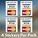 Visa & MasterCard Vinyl Sticker Decal - 2 Pack - We Accept - Visa & MasterCard - 4