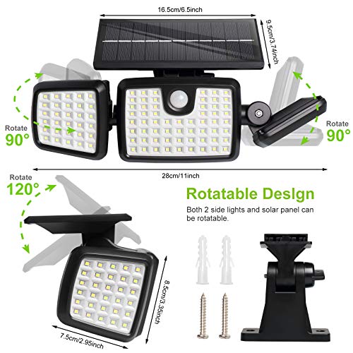 Solar Lights Outdoor,Dimunt 218 LED Wireless Led Solar Motion Sensor