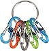 Nite Ize Key Ring Locker, Stainless Steel Keychain Ring with 5 Colorful Locking Plastic S-Biners