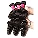 ALI JULIA 10A Brazilian Loose Wave Hair Weave 4 Bundles 100% Unprocessed Virgin Human Hair Weft Extensions 95-100g/pc Natural Color (4PC16 18 20 22)