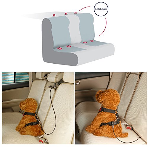 Mogoko Pet Dog Car Seat Belt Restraint, Coated Stainless Steel Chew