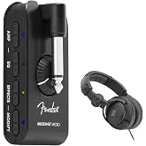 Fender Mustang Micro Headphone Amplifier Bundle with Polsen HPC-A30-MK2 Studio Monitor Headphones
