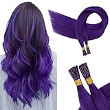 RUANTURE Purple I Tip Hair Extensions Real Human