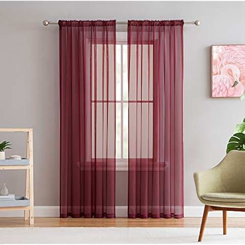sheer burgundy curtain