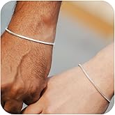 2MM Sterling Silver Square Snake Chain Bracelets for woman&Men's,Luxury Mens Bracelet,High-end Chain Bracelets for Men,Hypoallergenic Stacking Bracelet Gift for Grilfriend/Boyfriend/Beloved/Mom Dad