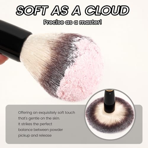 MAANGE Makeup Brushes 16Pcs Professional Foundation Powder Blush Contour Eyeshadows Double-End Makeup Brush Set with Pouch and Gift Box-Black