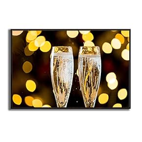 Framed Canvas Wall Art Wine Cups Canvas Prints Home Artwork Decoration for Living Room,Bedroom - 16x24 inches