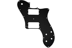 Musiclily Pro 15 Holes Wide Range HH Guitar Pickguard for Mexico Fender 72 Tele Deluxe Style Electric Guitar, 3Ply Black