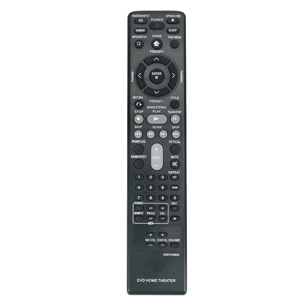 VINABTY AKB37026852 Remote Control Replacement for LG DVD Home Theater DH4130S HT304 HT305 HT532 HT805 HT806 HT906 W95 LHD625 S63S1-S S63T1-C S75T1-W