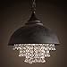 Industrial Wrought Iron Vintage Retro Crystal Pendant Light - LITFAD Adjustable 14