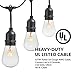 Newhouse Lighting Outdoor String Lights with Hanging Sockets Weatherproof Technology Heavy Duty 48-foot Cord 18 Lights Bulbs Included (1 Free Replacement), Black