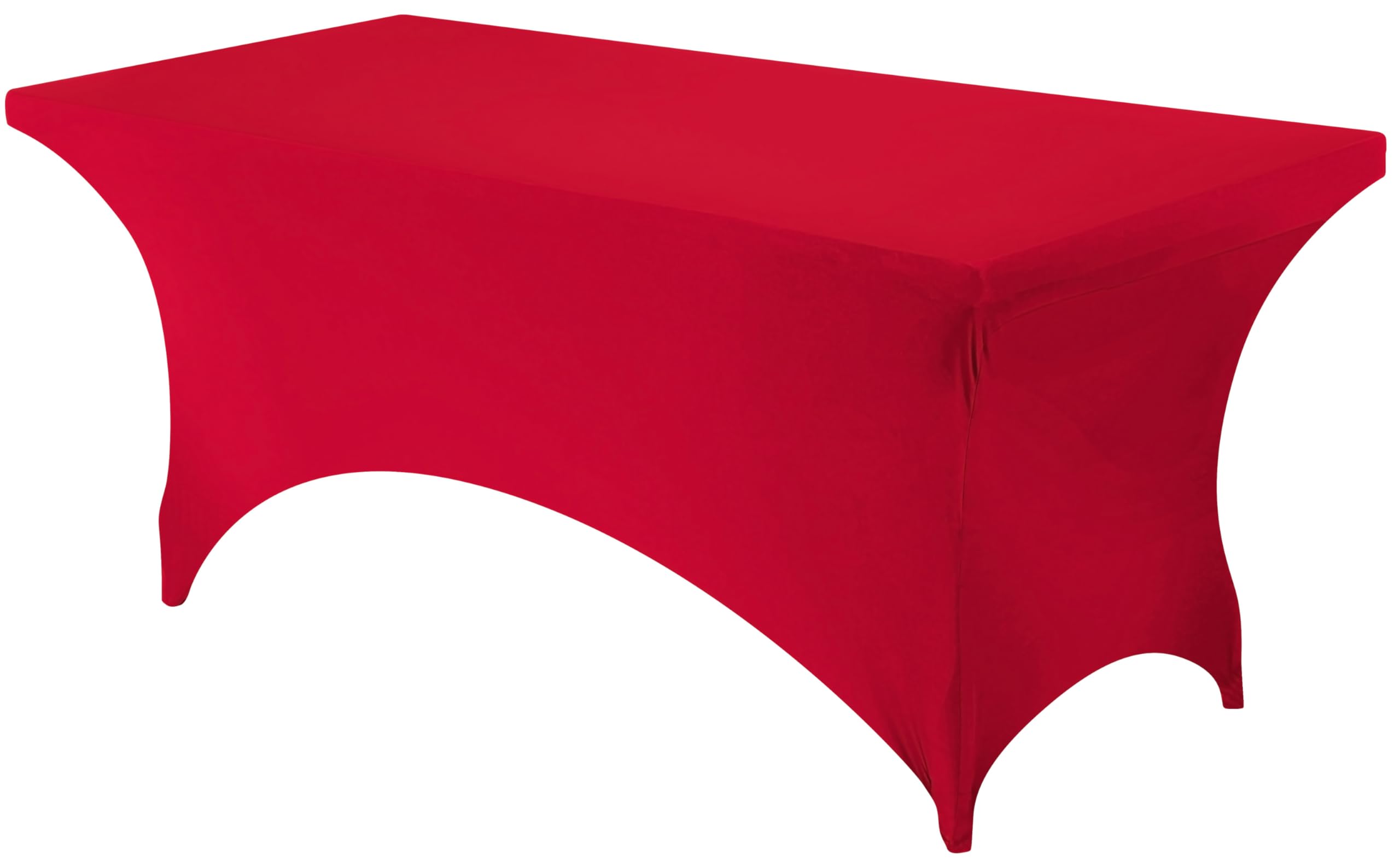 Utopia Kitchen Spandex Table Cloth [6FT, Red] Tight, Fitted, Washable and Wrinkle Resistant Stretch Rectangular Patio Table Cover for Event, Wedding, Banquet & Parties [183Lx76Wx76H] cm — image 1