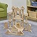 ECR4Kids Hardwood Unit Block Play Set with Canvas Carry Case - Educational Wood Building Block Kit, Natural Finish (64-Piece Set)
