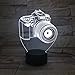 PRY-OOO 3D Illusion Lamp Camera Night Light for Kids Toy Toddlers Illusion Birthday Gift LED Desk Table Lamp Optical Effect Lights Remote Control Touch Home Decor Holiday Birthday