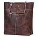 S-ZONE Women's Vintage Crazy Horse Leather Work Tote Shoulder Bag Large Capacity Upgraded Straps Version