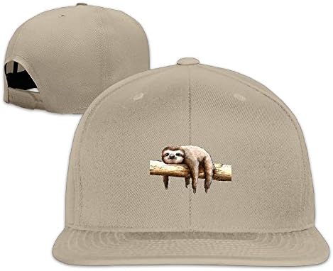 XHX Unisex Lazy Sloth On A Branch. Flat Hat Snapback Hip Hop Baseball Cap