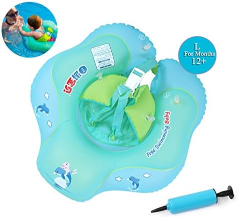 Baby Inflatable Swimming Float, Safety Underarm Swimming Waist Float Ring, Children First Swim Floaties Water Fun Swimming Pool Accessories Early Learning Bath Toy for Girls, Age ( 12 - 36 Months, L )