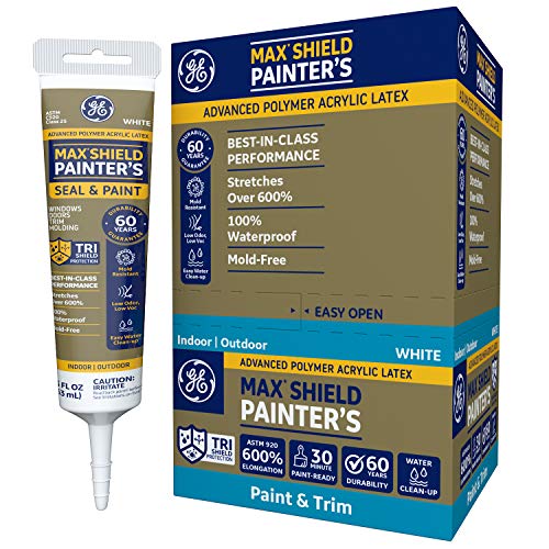GE Max Shield Painter's Siliconized Acrylic Latex Sealant Caulk, White, 5.5oz - Thumbnail 2