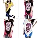 Allegra K Women Sheer Back Batwing Sugar Skull T Shirt Loose High Low Tops