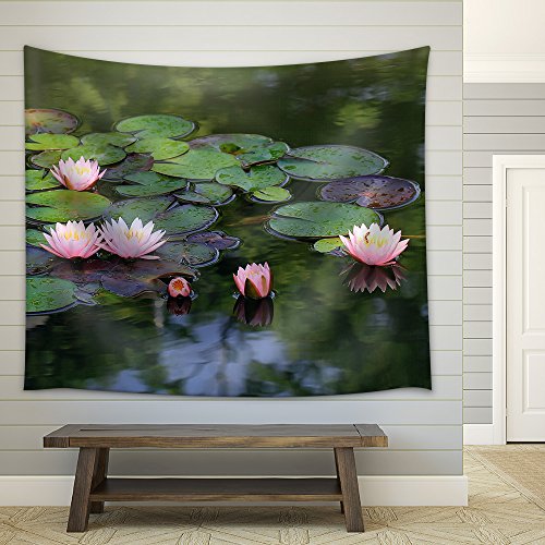 Beautiful Lotus Flower in The Pond Fabric Wall