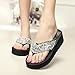 Platform Sandals Flip Flops Wedge Sequin for Women Beach Silver Black Red