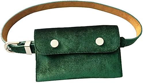 Fashion PU Leather Fanny Pack Mini Waist Cellphone Wallet Bag Belt Purse (Dark green)