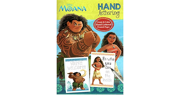 disney moana hand lettering doodles activity coloring book dreamtivity 0880518922441 amazon com books