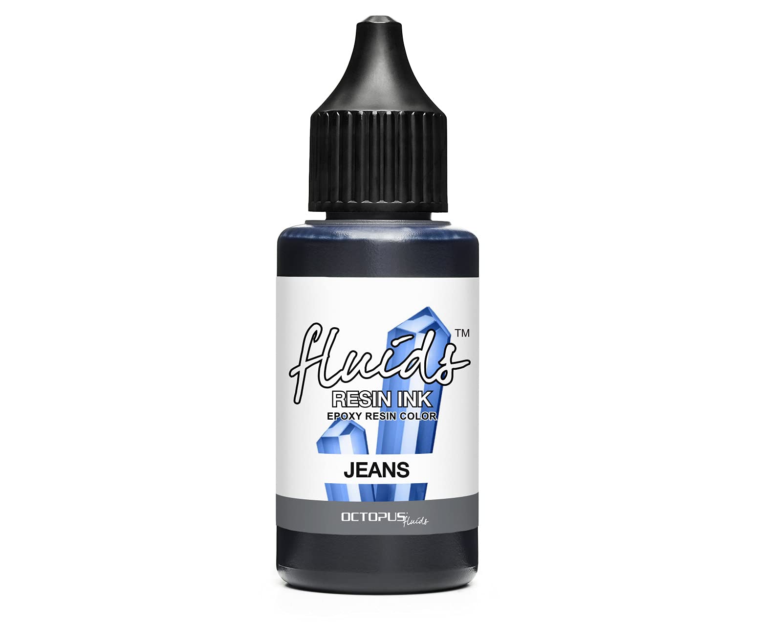 Octopus Fluids Resin Ink Jeans, Alcohol Ink for Epoxy Resin and UV Resin, epoxy Resin Colour Translucent for Resin Art, Resin dye Liquid, 30 ml, Blue