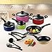 COOPER PAN 15 Piece Cookware Set, Heavy Duty and Durable, Triple Layered Non-Stick, Even Heat Distribution, Heat Resistant Handles, Warp Resistant Cookware, Set Includes 5 Nylon Utensils