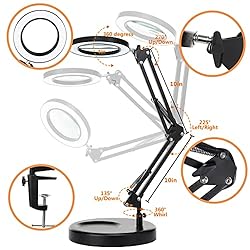 5X & 10X Magnifying Glass with Light and