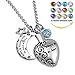 YOUFENG Cremation Urn Aways in My Heart I Love You to the Moon and Back Memorial Ash Holder Pendant Necklace (March Birthstone URN Necklace)