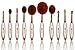 Neverland Beauty Deluxe 10pcs Rose Gold Toothbrush Oval Make-up Brushes Set Elite Powder Foundation Contour Makeup Brush with Case Box