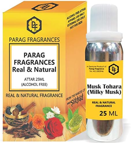 SHINE MILL Parag Fragrances 25ml Musk Tohara (Milky Musk) Attar with Fancy Empty Bottle (Alcohol Free, Long Lasting, Natural Attar) Also Available in 50/100/200/500 Pack