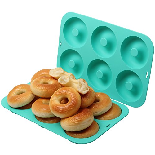 HOMKOM Silicone Donut Baking Pan/NonStick Donut Mold/Donuts/Bagels