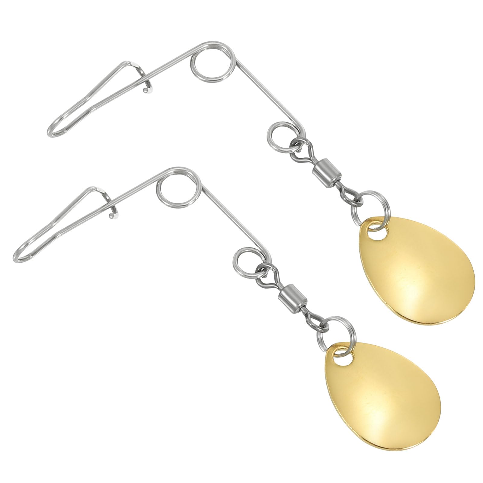 PATIKIL Fishing Spinnerbait Wire with Blade, 20Pcs Lure Making Supplies for Bass Fishing, Small-sized Water-drop, Gold Tone