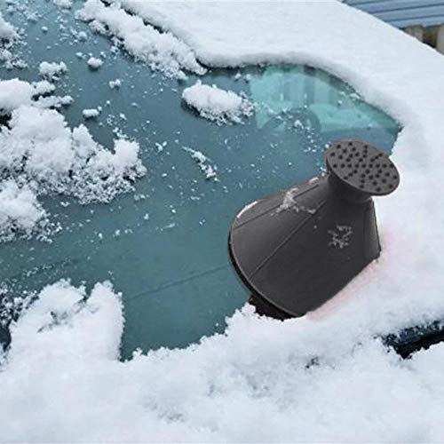 DIY home 2 Pack Magical Car Ice Scraper/Snow Removal Shovel Tool,Multi-Function Cone Shaped Car Windshield Snow Scraper, Efficient Funnel Cone for Car Bus Truck (Black)