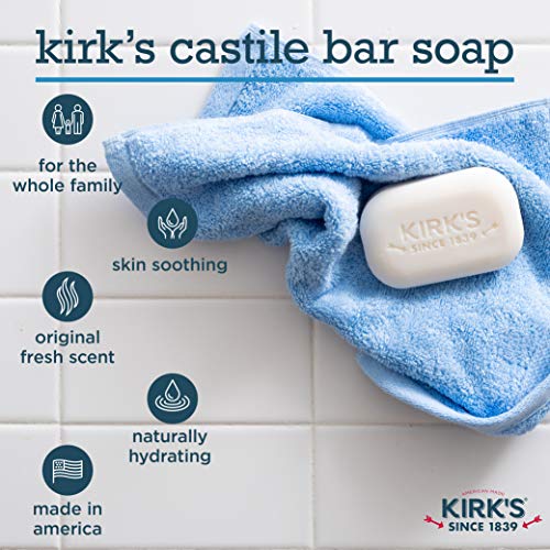 Castile Bar Soap by Kirk’s Clean Soap for Men, Women & Children