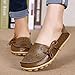 CIOR Women's Genuine Leather Loafers Casual Moccasin Driving Shoes Indoor Flat Slip-on Slippers,M912,Khaki,40